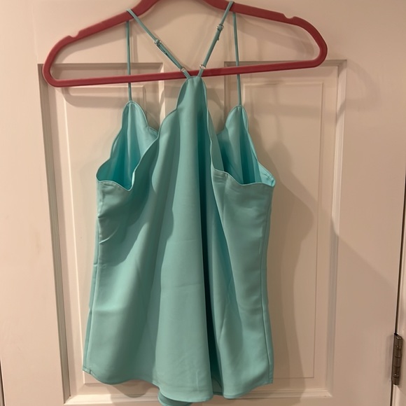NWT J.Crew Scalloped Cami Top Aqua - Picture 3 of 3